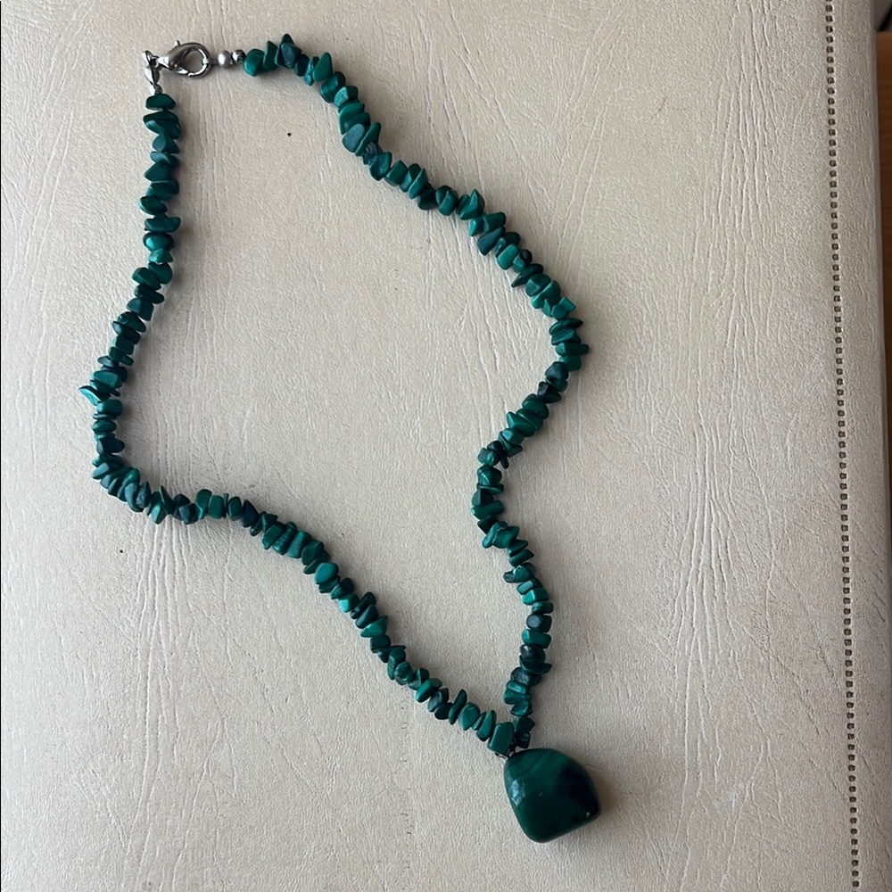 Green Malachite Beaded Necklace
